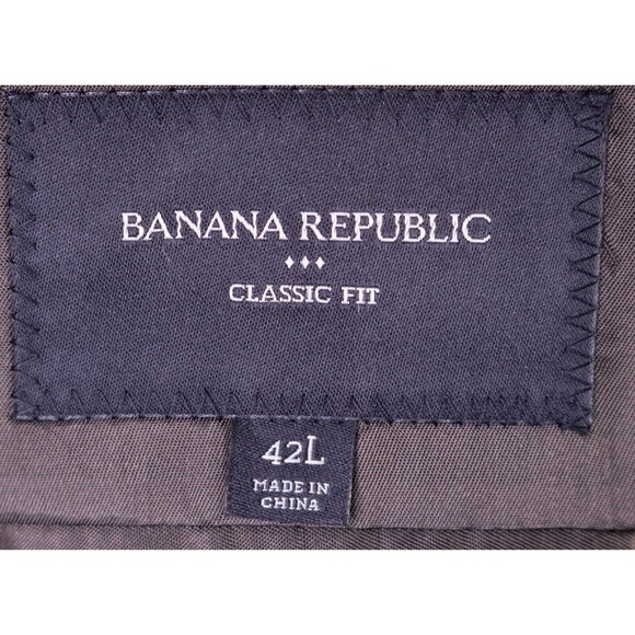 New Banana Republic Mens Blazer Sport Coat 2 Button Casual Jacket Size 42L Poly - Picture 13 of 15